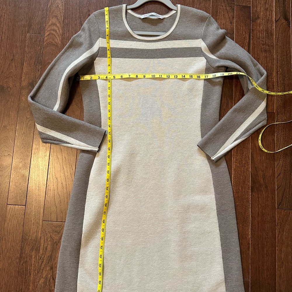 Athleta Brown and Cream Long Sleeve Sweater Dress